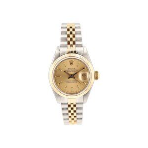 Rolex Datejust 69173 26mm Champagne Index Dial Fluted Bezel Jubilee Band